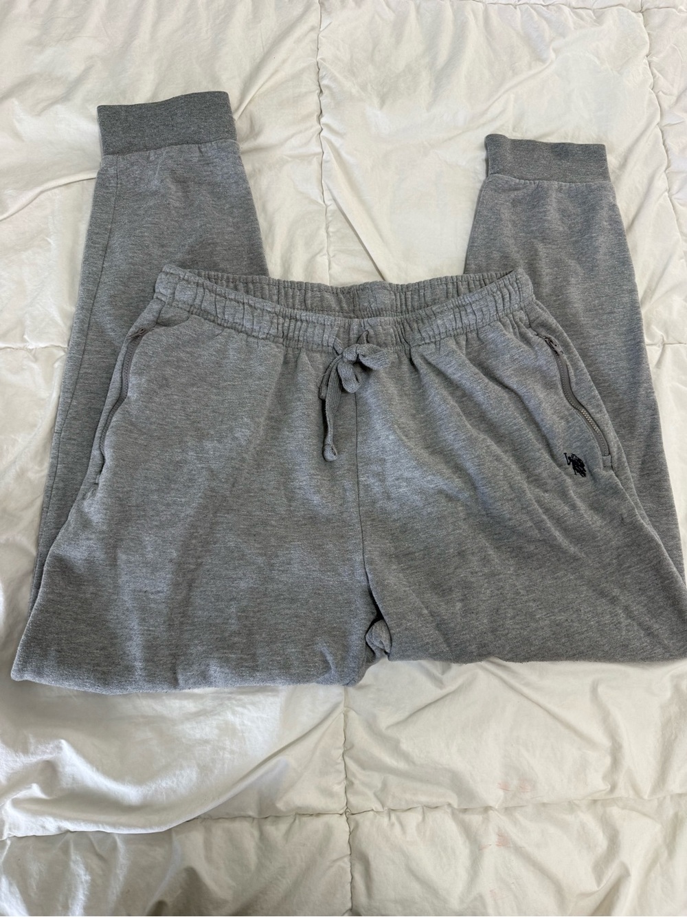 U.S. Polo Assn. Mens Gray Drawstring Sweatpants